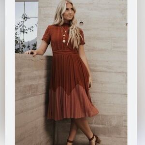 Bohme Rust and Rose Midi Dress